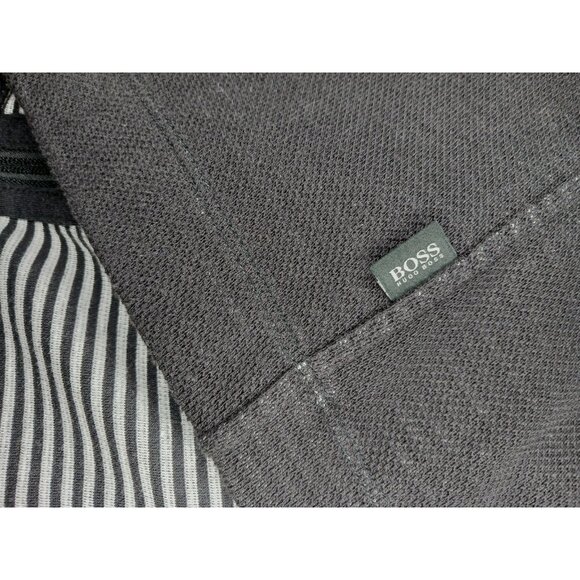 BOSS Hugo Boss Mens XL Reg Fit Full Zip Pique Knit Sweater Cardigan Reversible - Picture 7 of 16
